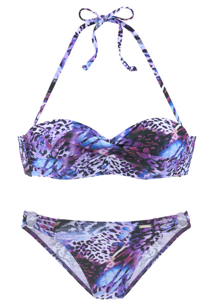 Bruno Banani B Gel Bandeau Bikini Toja Dunkelrosa Bedruckt Cup C