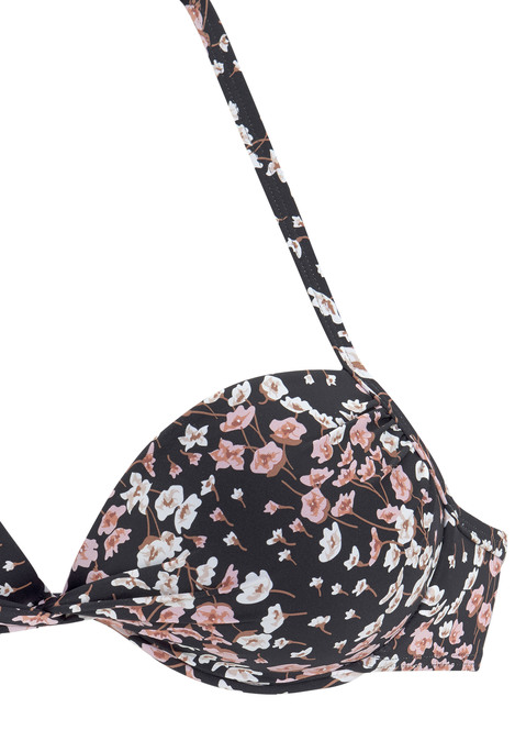 Push Up Bikini Top Schwarz Bedruckt Cup A Lascana De