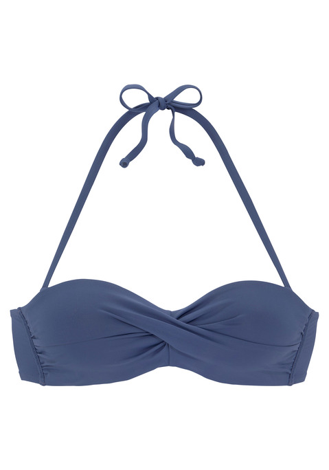 Bügel Bandeau Bikini Top blau Cup B 34 LASCANA de