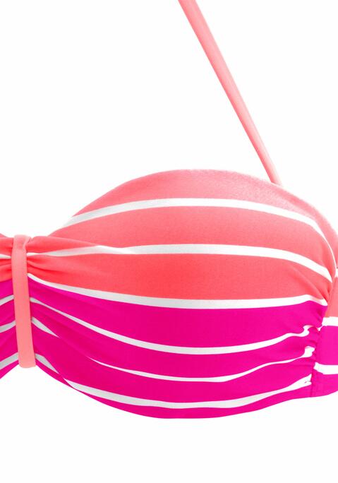 B Gel Bandeau Bikini Pink Gestreift Cup B Lascana De