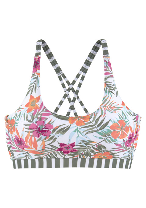 Venice Beach Bustier Bikini Top Summer Wei Bedruckt