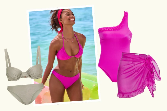 LASCANA Bikini in Rosé-Champagner Metallic-Finish