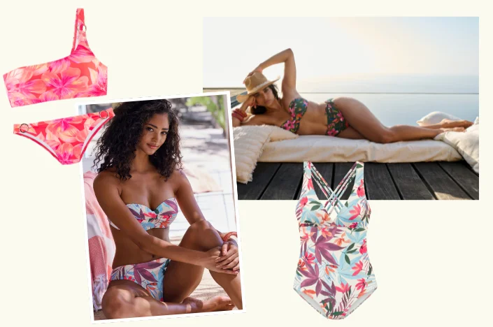 LASCANA Bikini mit tropischem Print in kräftigen Farben