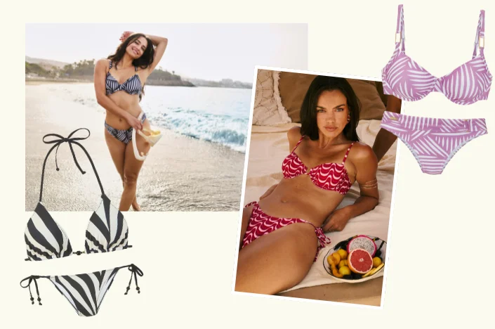 LASCANA Badeanzug mit grafischem Muster und Colourblocking