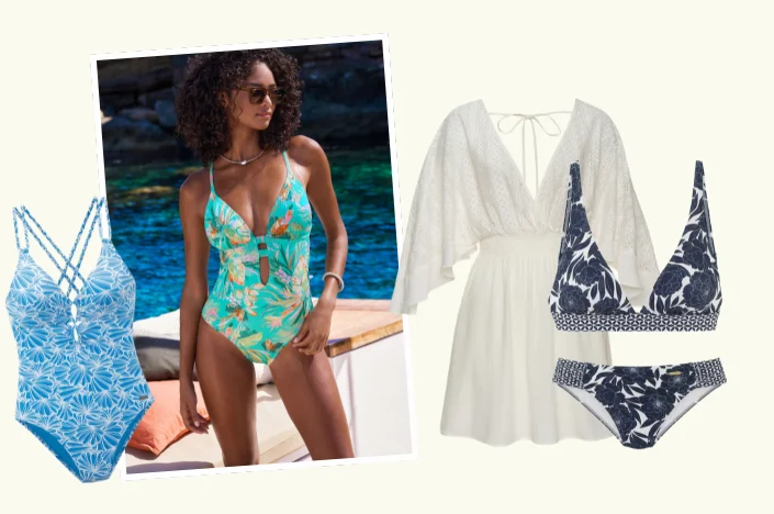 LASCANA Bikini mit Flower-Print und sommerlichen Farben