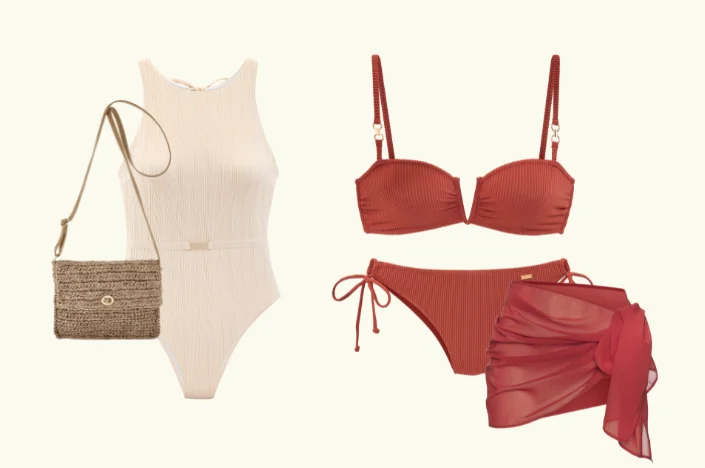 LASCANA Badeanzug mit Waffelstruktur