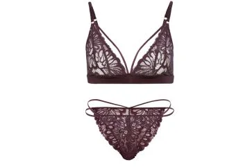 Bralette und String in aubergine von LSCN BY LASCANA