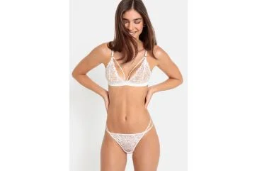 Bralette und String in creme von LSCN BY LASCANA