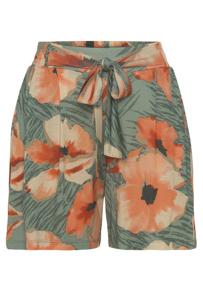LASCANA | grün-orange bedruckt Shorts 36