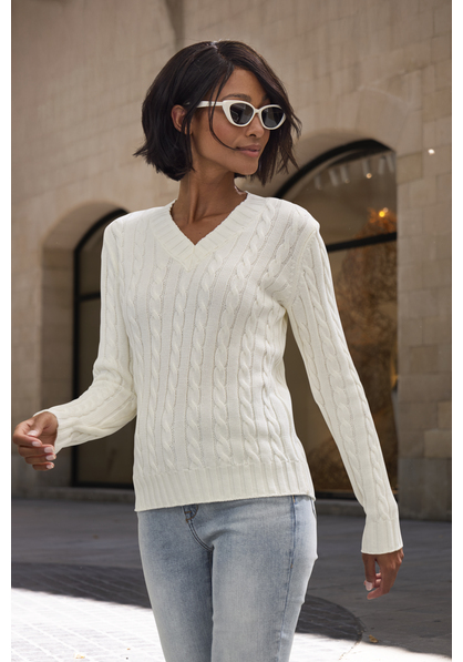 V-Ausschnitt-Pullover