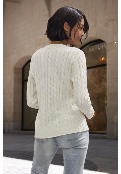 V-Ausschnitt-Pullover