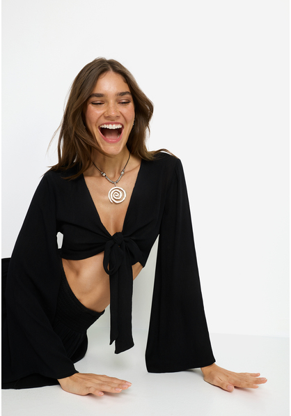 Strandset: Crepebluse und Shorts