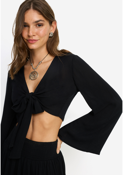 Strandset: Crepebluse und Shorts