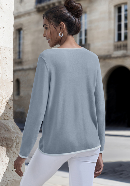 V-Ausschnitt-Pullover