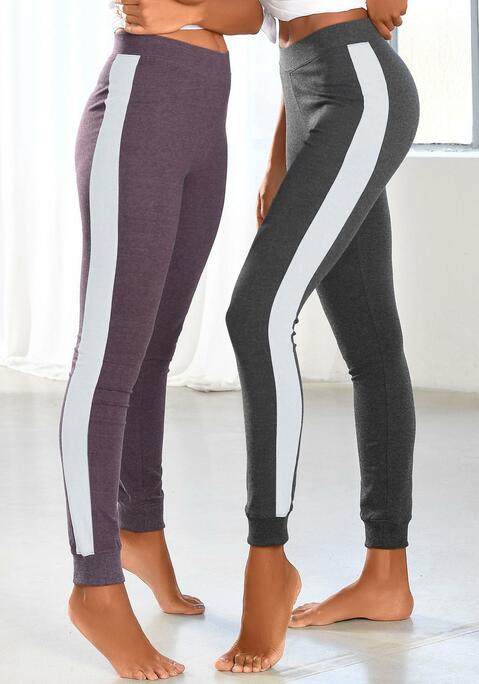 Leggings von ARIZONA in anthrazit-meliert, pflaume