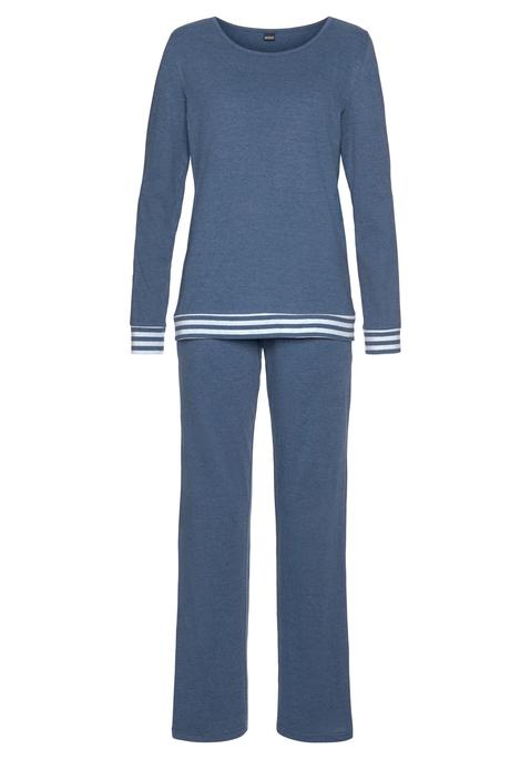 ARIZONA Damen Pyjama blau-meliert Gr.32/34