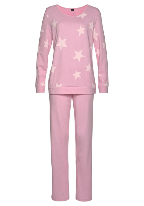 ARIZONA Damen Pyjama rosa-Sterne Gr.32/34