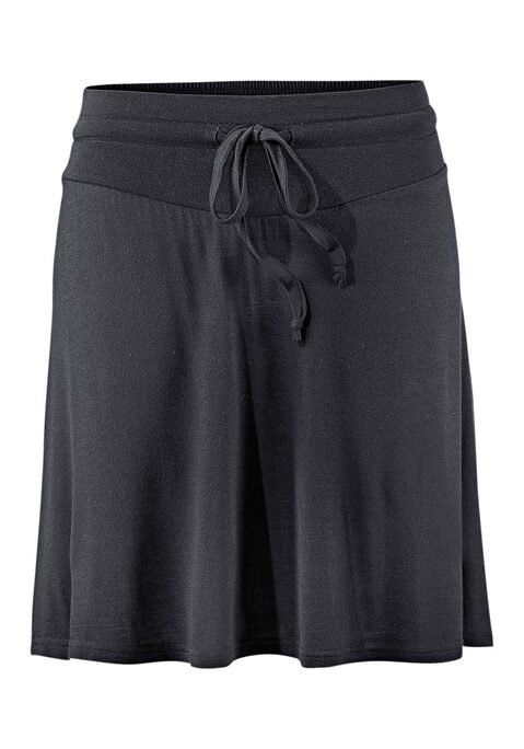 Bild: Jerseyrock von Beachtime by Lascana: Rock von Beachtime. Mit Kordelzug am Bündchen, Elastischer Smokeinsatz hinten. Rocklänge ca. 48 cm. Aus 95% Viskose, 5% Elasthan.