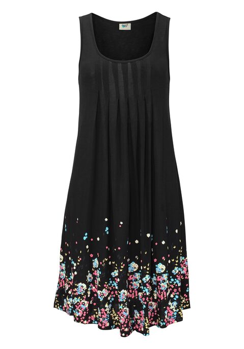 Bild: Strandkleid von Beachtime by Lascana: Strandkleid in Hängerchenform mit eingelten Falten unterhalb der Brust und rundum bedrucktem Rockteil. Länge ca. 90 cm. Weich fließende Qualität aus 100% Viskose.