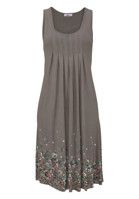 Bild: Strandkleid von Beachtime by Lascana: Strandkleid in Hängerchenform mit eingelten Falten unterhalb der Brust und rundum bedrucktem Rockteil. Länge ca. 90 cm. Weich fließende Qualität aus 100% Viskose.