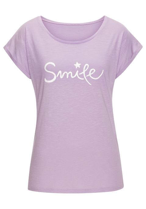 Bild: T-Shirt von Beachtime by Lascana: Locker fallendes T-Shirt mit kunstvollem Frontdruck und weitem Rundhalsausschnitt. Einsatz von Baumwolle, die die Initiative Cotton made in Africa unterstützt.
