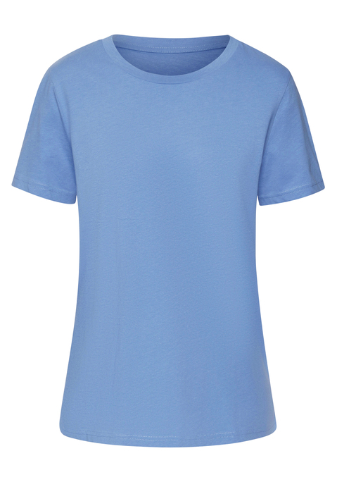 Bild: T-Shirt von Beachtime by Lascana: Klassisches T-Shirt von Beachtime. Unifarben. Rundhalsausschnitt. Seitliche Saumschlitze. Locker fallende Passform. Hochwertiger Baumwoll-Jersey.