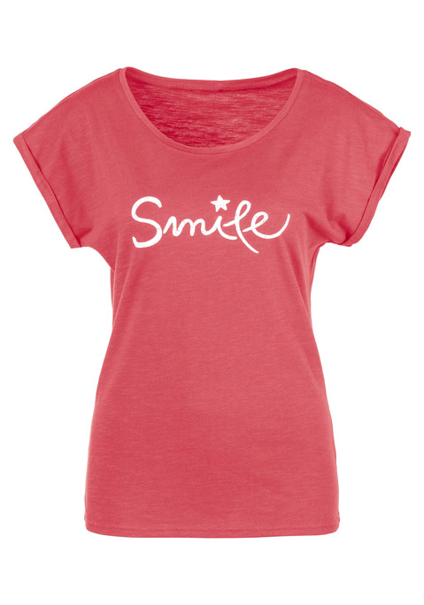 Bild: T-Shirt von Beachtime by Lascana: Locker fallendes T-Shirt mit kunstvollem Frontdruck und weitem Rundhalsausschnitt. Einsatz von Baumwolle, die die Initiative Cotton made in Africa unterstützt.