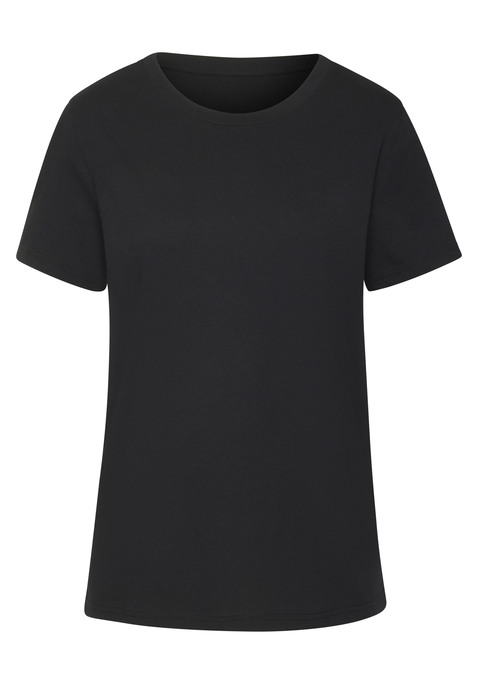 Bild: T-Shirt von Beachtime by Lascana: Klassisches T-Shirt von Beachtime. Unifarben. Rundhalsausschnitt. Seitliche Saumschlitze. Locker fallende Passform. Hochwertiger Baumwoll-Jersey.
