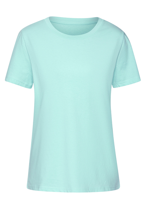 Bild: T-Shirt von Beachtime by Lascana: Klassisches T-Shirt von Beachtime. Unifarben. Rundhalsausschnitt. Seitliche Saumschlitze. Locker fallende Passform. Hochwertiger Baumwoll-Jersey.