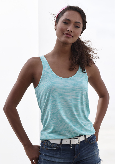 Bild: Tanktop von Beachtime by Lascana: Stylische Tanktops von Beach Time im 2er-Pack mit Rundhalsausschnitt und kleinem Cut-out im Nacken. Zweifarbiger Struktureffekt. Gerundeter Saum. Aus pflegeleichter Qualität.