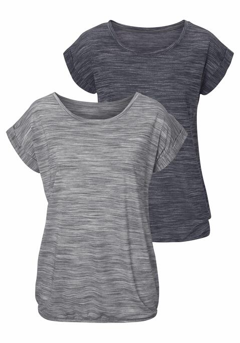Bild: Kurzarmshirt von Beachtime: Mit zweifarbigem Struktureffekt: Shirts von Beachtime im 2er-Pack. Lässige Aufschläge am Ärmelsaum und Gummizug im Saum für eine legere Passform. Aus pflegeleichter Qualität.