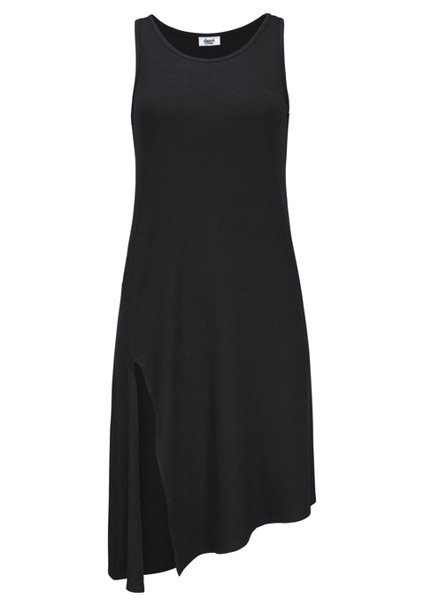 Bild: Longtop von Beachtime: Longtop von BEACHTIME. Asymmetrische From mit langem Schlitz seitlich. Schräger Saum. Länge ca. 90 cm. Softe und weich fließende Qualität. Aus 95% Viskose, 5% Elasthan