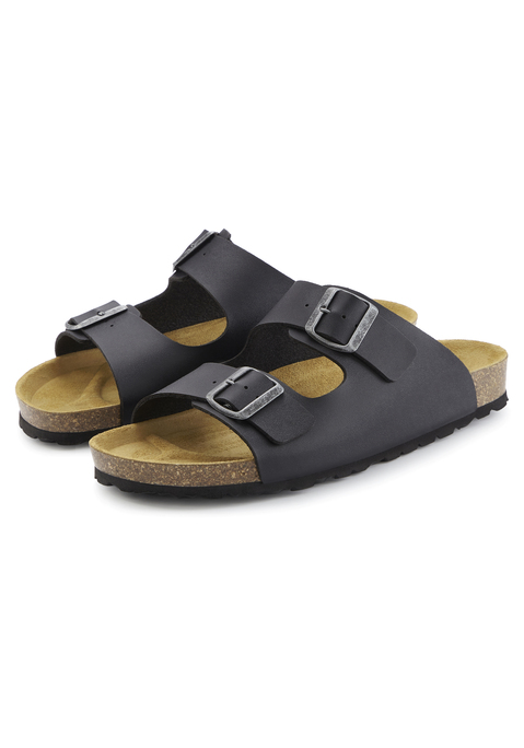 Bild: Pantolette von Beachtime: Mit Korkfußbett. Made in Spain. Obermaterial aus Synthetik. Futter aus Textil. Decksohle aus Rindsleder. Laufsohle aus Synthetik.