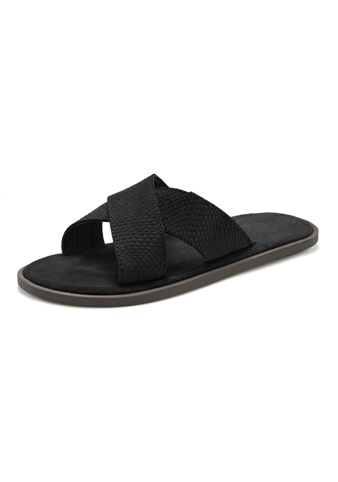 Bild: Pantolette von Beachtime: Obermaterial aus Rindsleder. Futter aus Textil. Decksohle aus Rindsleder. Laufsohle aus Synthetik.