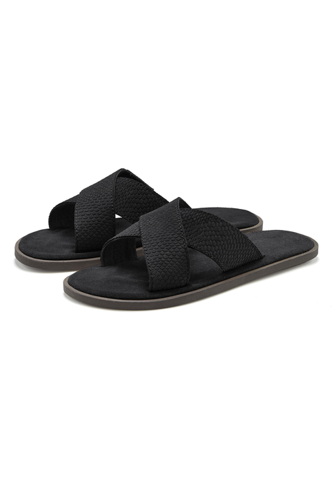 Bild: Pantolette von Beachtime: Obermaterial aus Rindsleder. Futter aus Textil. Decksohle aus Rindsleder. Laufsohle aus Synthetik.
