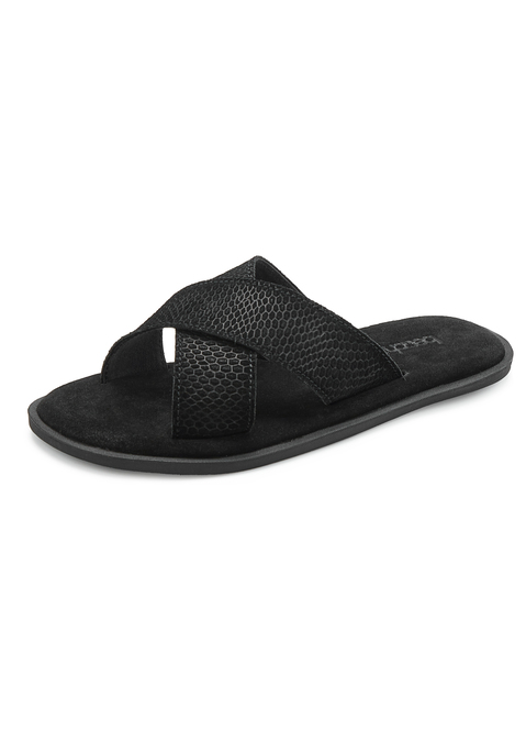 Bild: Pantolette von Beachtime: Obermaterial aus Rindsleder. Futter aus Textil. Decksohle aus Rindsleder. Laufsohle aus Synthetik.