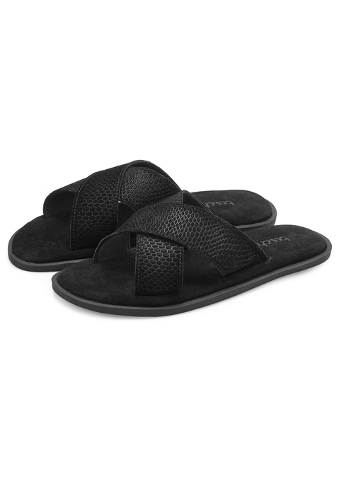 Bild: Pantolette von Beachtime: Obermaterial aus Rindsleder. Futter aus Textil. Decksohle aus Rindsleder. Laufsohle aus Synthetik.