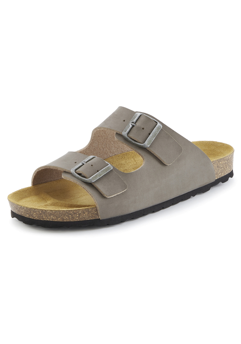 Bild: Pantolette von Beachtime: Mit Korkfußbett. Made in Spain. Obermaterial aus Synthetik. Futter aus Textil. Decksohle aus Rindsleder. Laufsohle aus Synthetik.