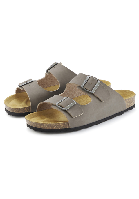 Bild: Pantolette von Beachtime: Mit Korkfußbett. Made in Spain. Obermaterial aus Synthetik. Futter aus Textil. Decksohle aus Rindsleder. Laufsohle aus Synthetik.