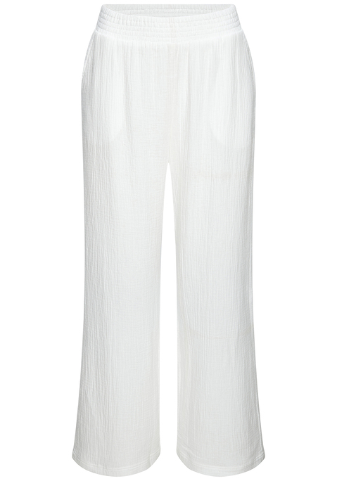 Bild: Schlupfhose von Beachtime: Schlupfhose von Beachtime. Bequemer Smokbund. Gerade Beinform. Praktische Eingrifftaschen. Sommerliche Musselinware aus Baumwolle.