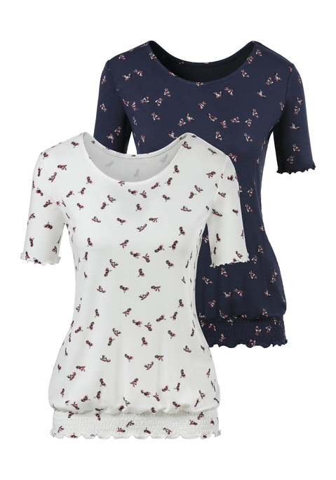 T-Shirt von BEACHTIME in creme, navy