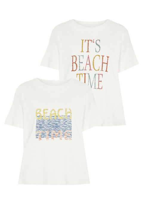 Bild: T-Shirt von Beachtime: T-Shirts von Beachtime im Doppelpack mit modischem Druck vorn. Leicht strukturiert. Angenehm weiche Qualität.