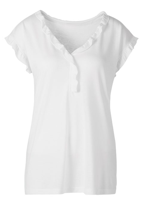BEACHTIME Damen T-Shirt weiß+navy Gr.40/42