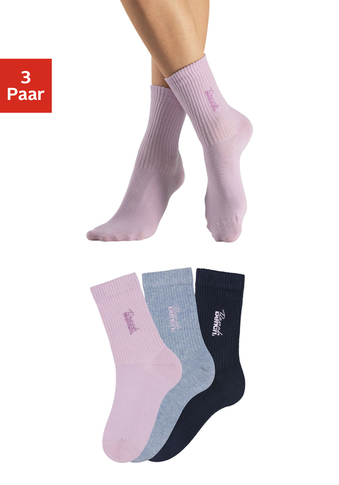 Bild: Basicsocken von Bench.: Basic-Socken im 3er-Pack von Bench. Mit hochwertiger Logostickerei für guten Style. Druckfreies Bündchen und keine störende Zehennaht für mehr Komfort. Aus einem hautfreundlichen Baumwollmix.
