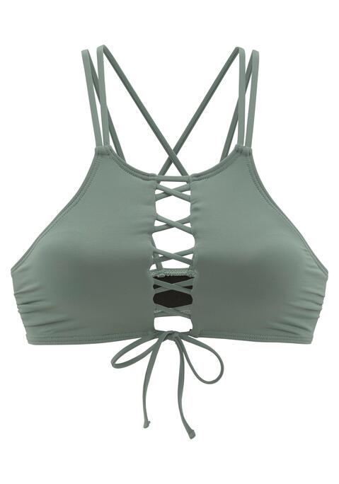 BENCH. Bustier-Bikini-Top Damen oliv Gr.32