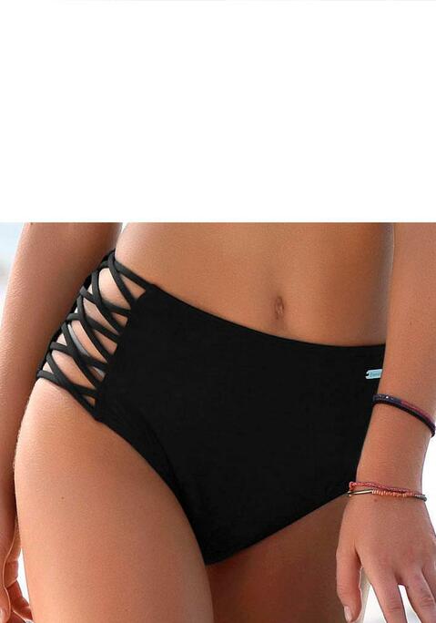 BENCH. Highwaist-Bikini-Hose Damen schwarz Gr.34