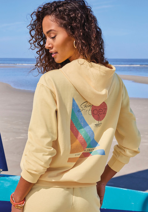 Bild: Kapuzenpullover von Bench.: Hoodie von Bench Loungewear mit Print auf dem Rücken, überschnittenen Schultern, langen Ärmeln, Rippbündchen an Ärmeln und Saum. Weiche Sweatqualität.