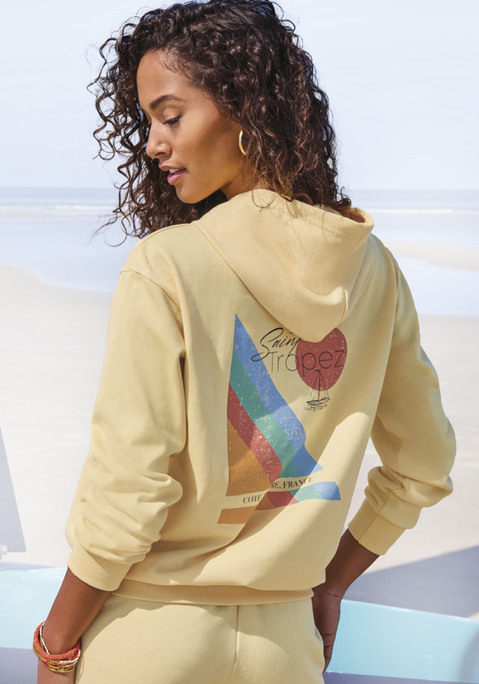 Bild: Kapuzenpullover von Bench.: Hoodie von Bench Loungewear mit Print auf dem Rücken, überschnittenen Schultern, langen Ärmeln, Rippbündchen an Ärmeln und Saum. Weiche Sweatqualität.