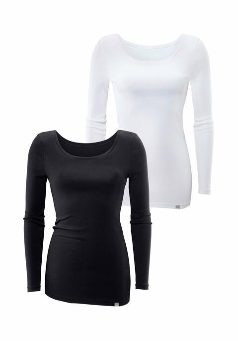 Bild: Langarmshirt von Bench.: Bench. Longsleeve mit kleinem Weblabel am Saum. Etwas länger und figurnah geschnitten. Weiche Feinripp-Qualität aus reiner Baumwolle.