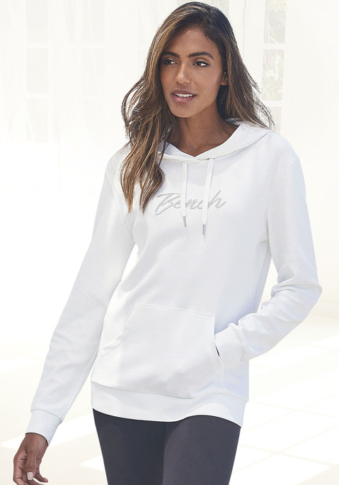 Bild: Kapuzensweatshirt von Bench. Loungewear: Schlichter Hoodie von Bench mit Labelstickerei vorn. Kapuze mit Tunnelzug. Kängurutasche. Rippbündchen. Schön zu Jeans. Weiche Interlockware.